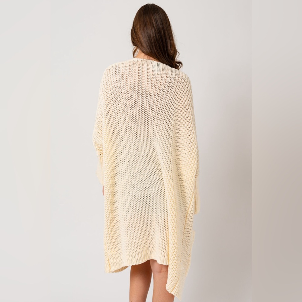 674. Slouchy Sweater Cardigan in Ivory - Picture 2 of 5